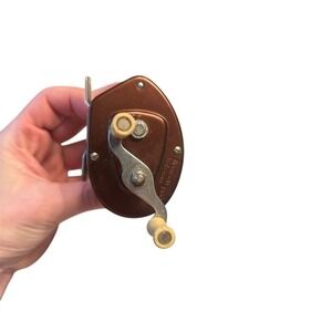 Bronson 150 Veteran Fishing Reel Copper Metal Handle Vintage Collectible